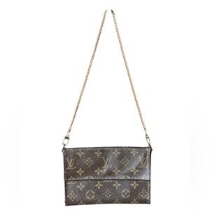 Louis Vuitton Vintage Coated Canvas MonograConverted Wallet to Crossbody Bag